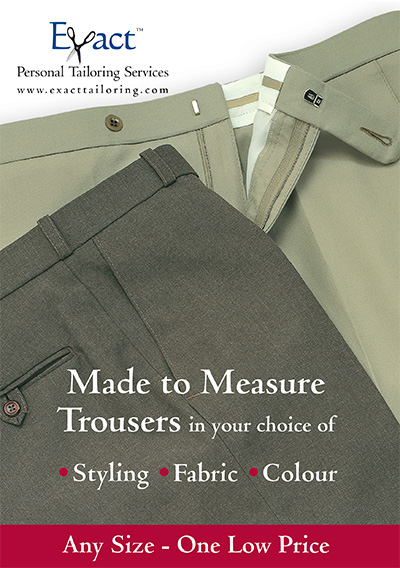 Exact Tailoring Catalog Made to Measure Coduroy Trousers in your choice of Styling Fabric Colour